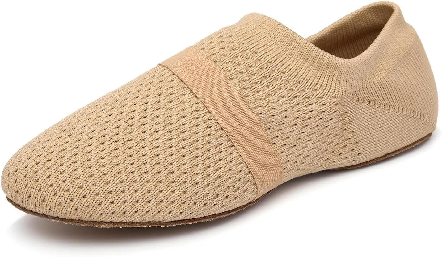 Women's Jazz Shoes Slip-on Fabric Professional Teacher Trainning Beginner Ballroom Dance Practice Shoes Dance Slippers,Model SS-PDLL