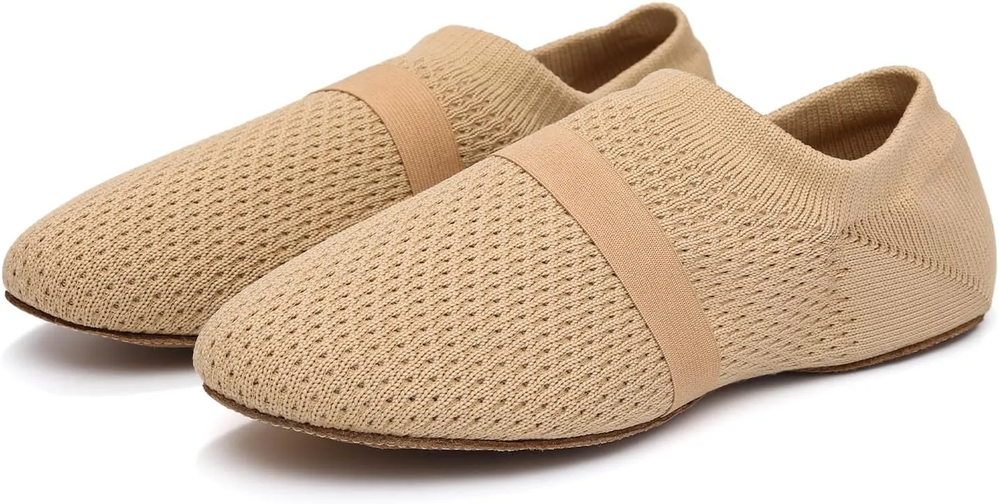 Women's Jazz Shoes Slip-on Fabric Professional Teacher Trainning Beginner Ballroom Dance Practice Shoes Dance Slippers,Model SS-PDLL
