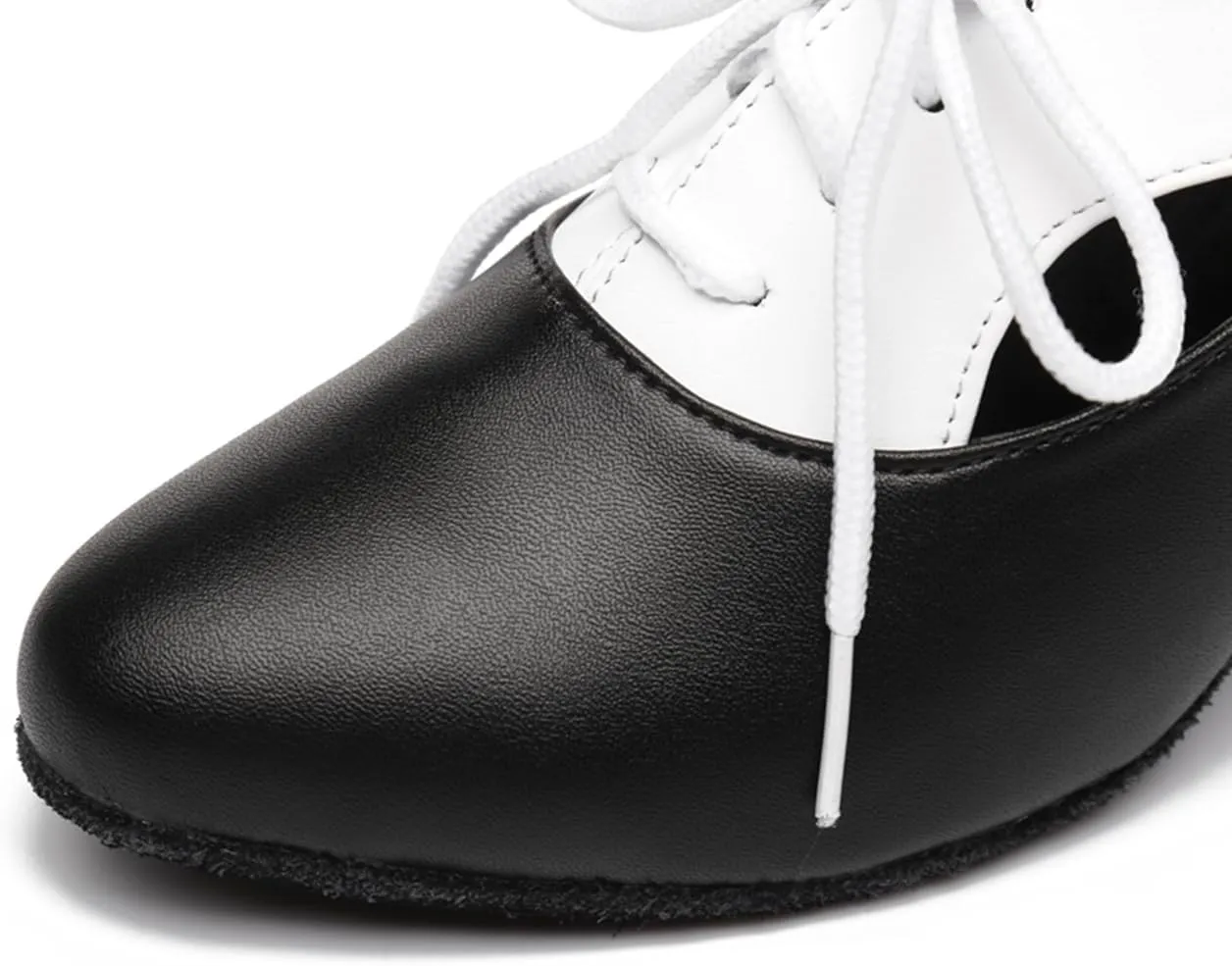Women's Lace-up Closed Toe Leather Ballroom Tango Party Wedding Practice Performence Dance Shoes