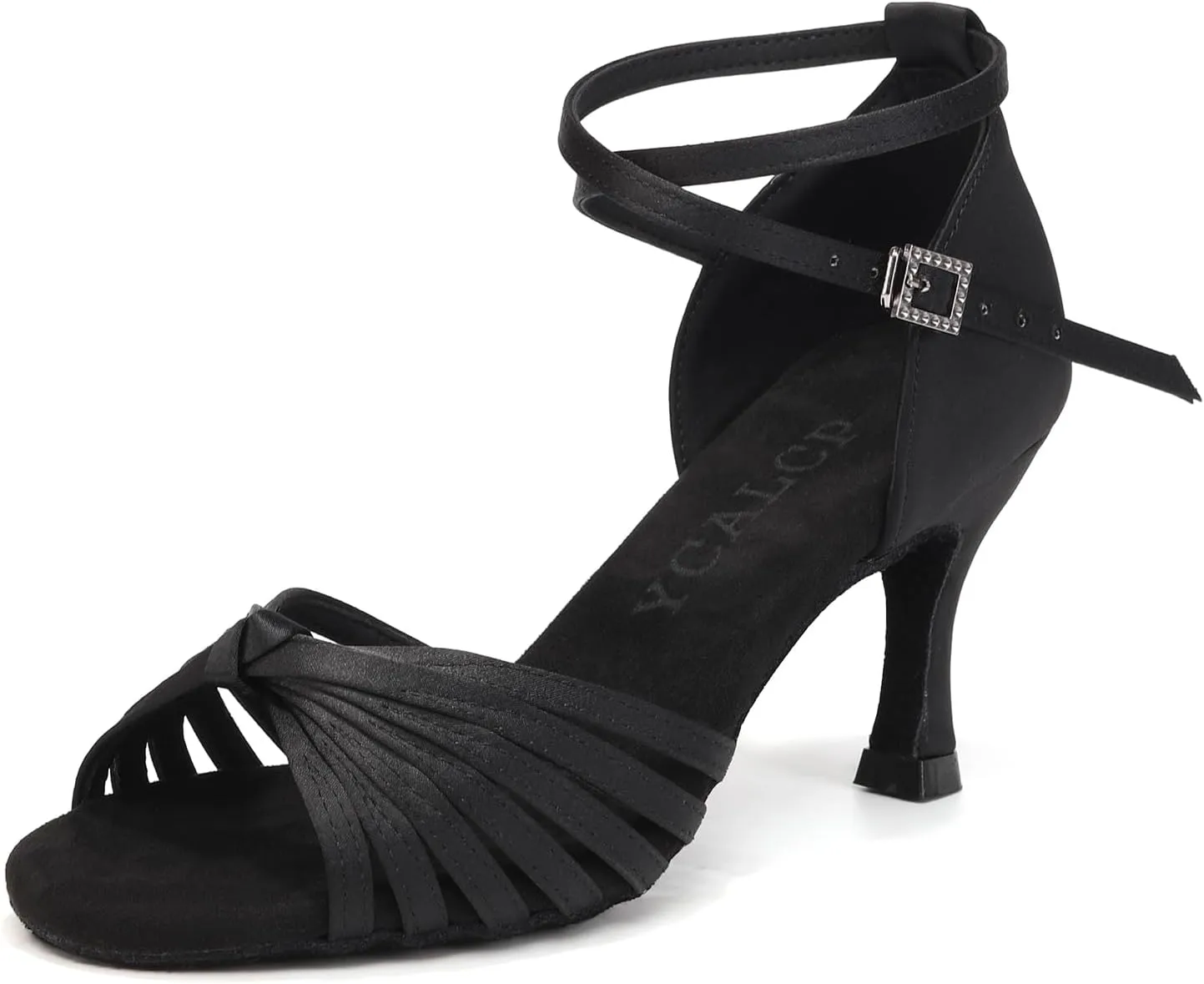 Women's Latin Dance Shoes Satin Professional Ballroom Salsa Dancing Shoes Open Toe Practice Performance Jazz Tap Dance Shoes