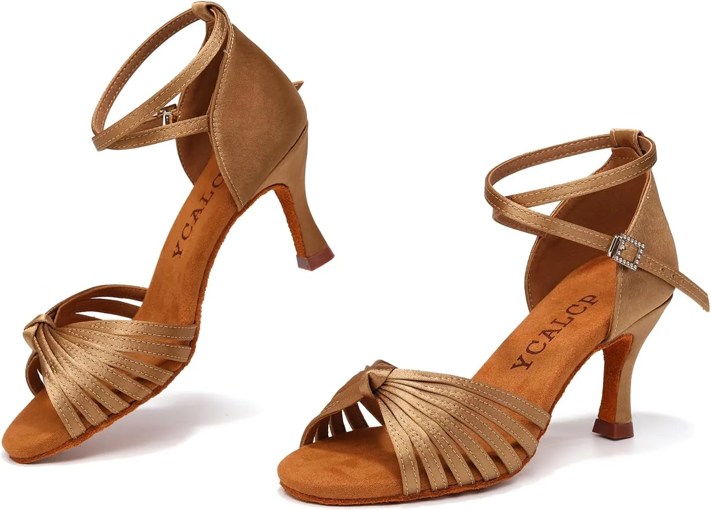 Women's Latin Dance Shoes Satin Professional Ballroom Salsa Dancing Shoes Open Toe Practice Performance Jazz Tap Dance Shoes