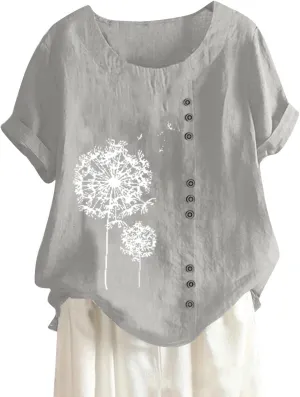 Womens Lined Tops Going Out Casual Short Sleeve Summer Tee Shirts Button Down Crewneck Solid Dressy Blouses