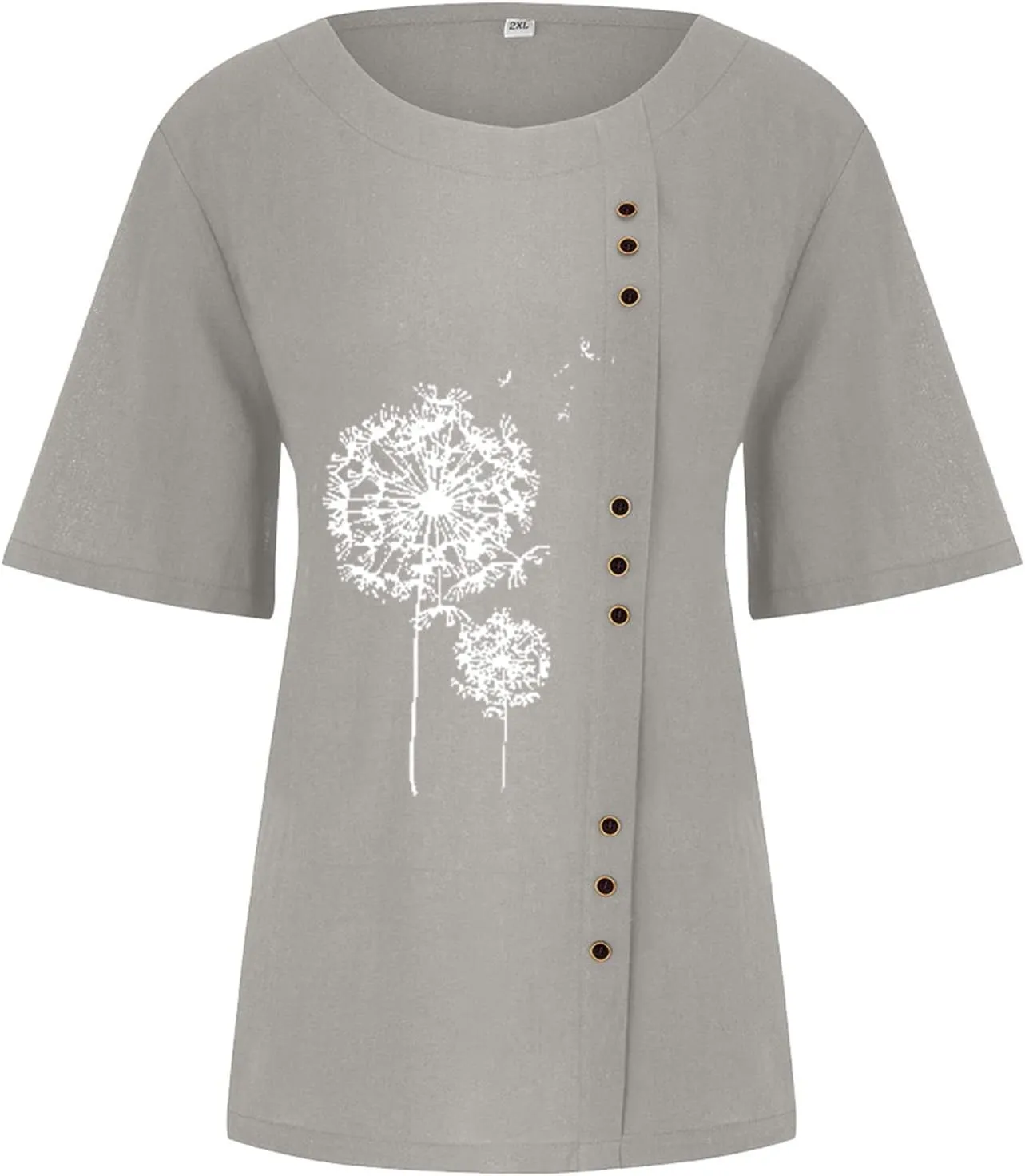 Womens Lined Tops Going Out Casual Short Sleeve Summer Tee Shirts Button Down Crewneck Solid Dressy Blouses