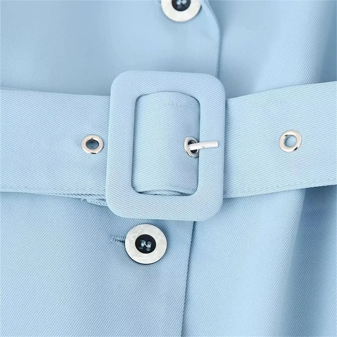 Women's Minimalist Belt Wrinkled High Waist High Waist Pants Set
