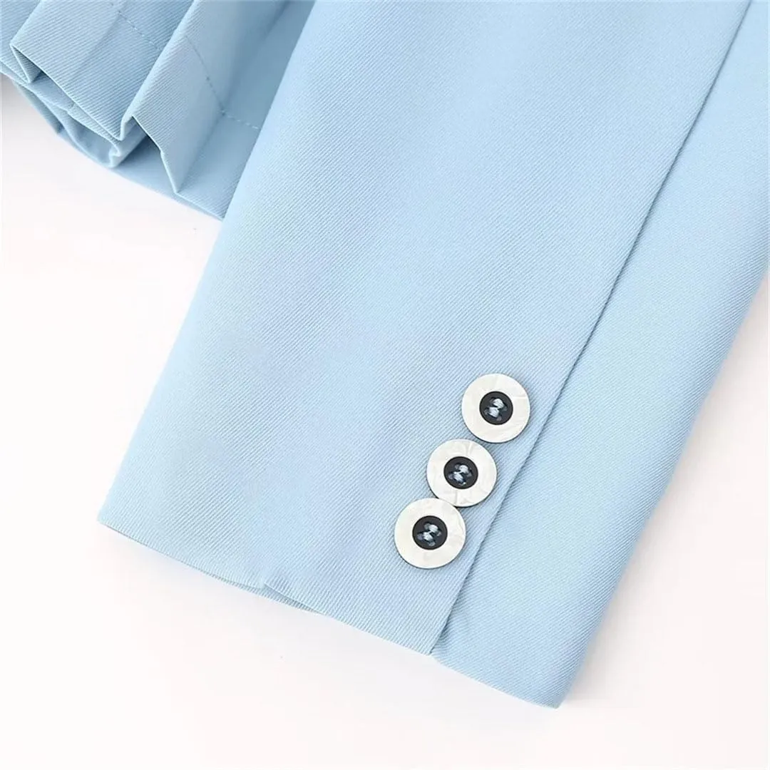 Women's Minimalist Belt Wrinkled High Waist High Waist Pants Set