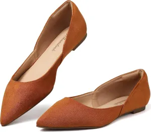 Womens Pointed Toe Black Ballet Flats Comfortable Casual Dress Flats for Women Elegant Memory Foam Flats Shoes with Party Wedding