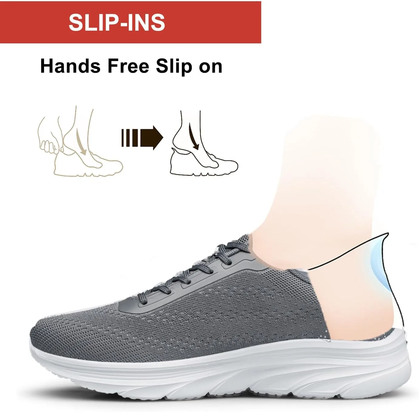 Women's Running Shoes Slip On Walking Shoes Lightweight Tennis Workout Gym Shoes Sneakers