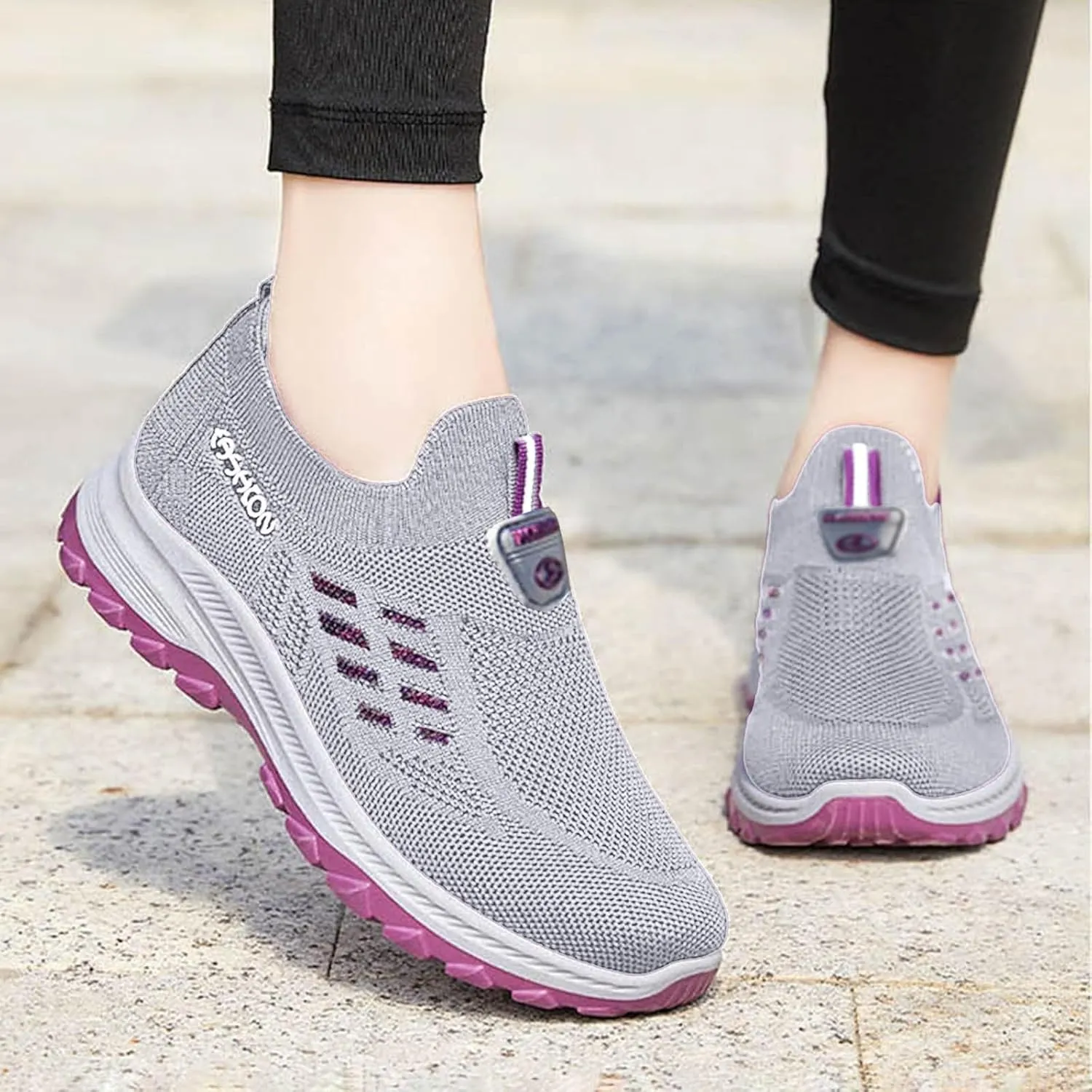 Women's Slip on Athletic Walking Shoes Air Cushion Orthopedic Sneakers with Arch Support Business Office Shoe