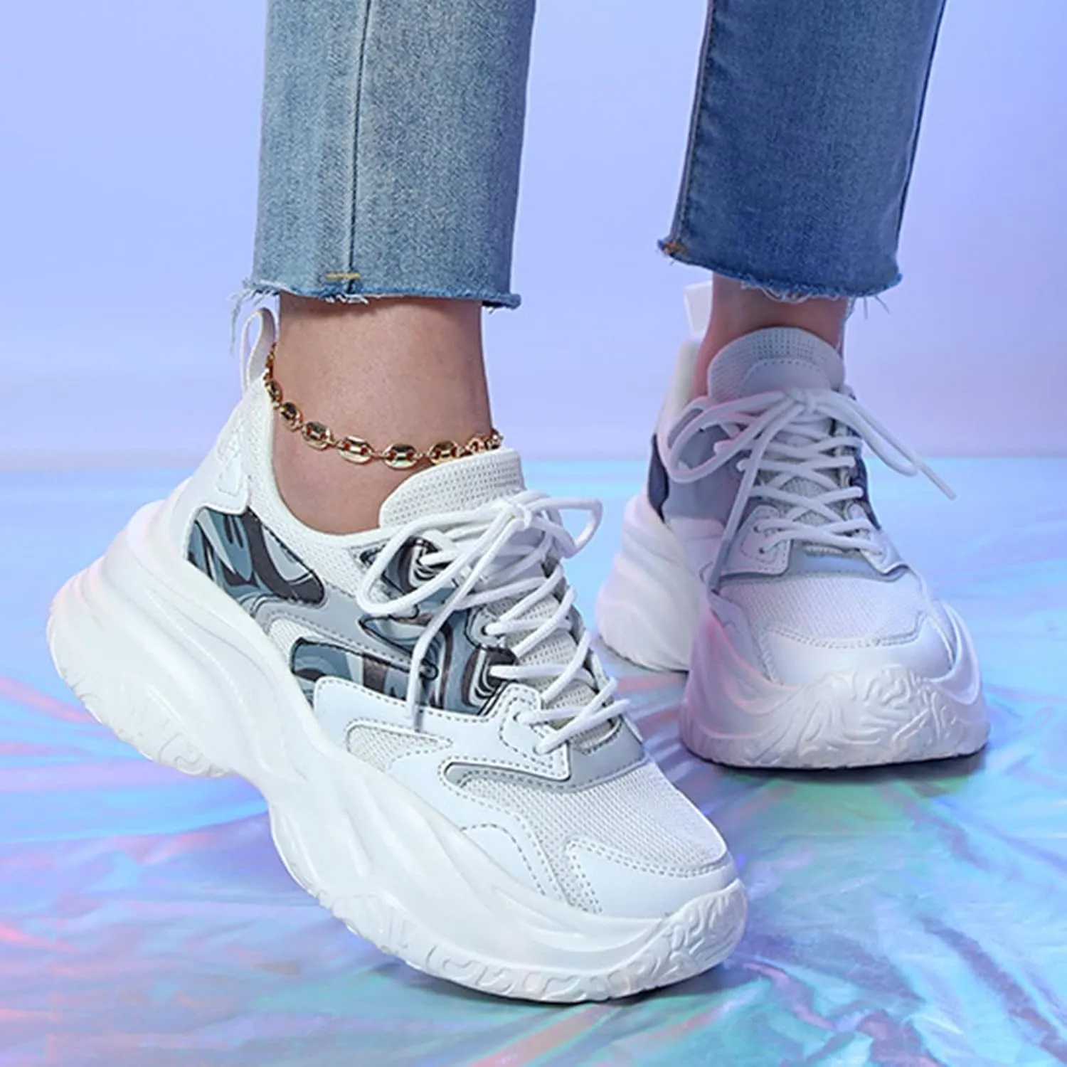 Womens Sneakers Black Sole Slip On Sneakers Women Wide Fit Size 7 Black Women Sneakers Trail No Tie White Sneakers for Women Platform Heel Women's Wide Width Comfort Elastic Slip On Ballet Flat Shoes