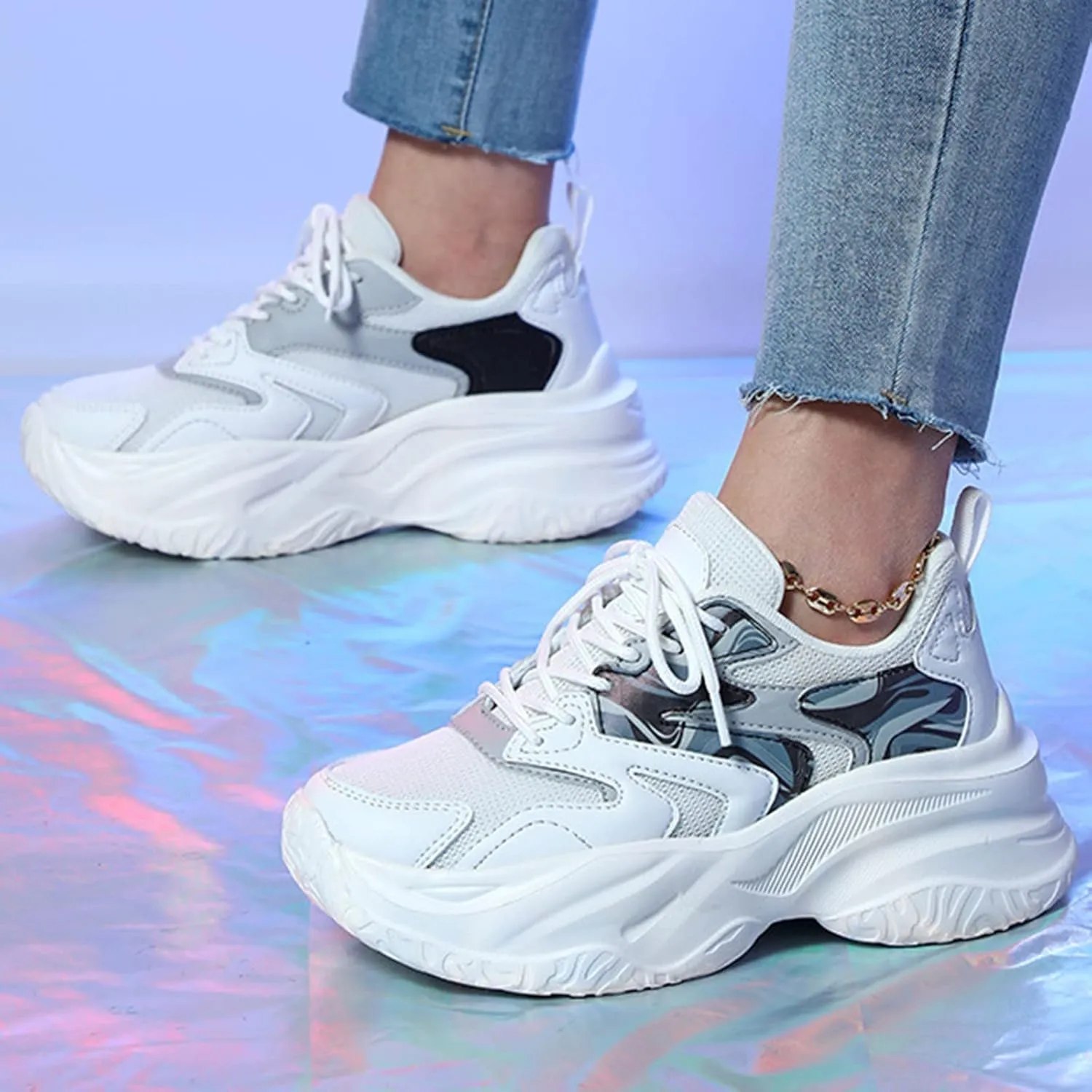 Womens Sneakers Black Sole Slip On Sneakers Women Wide Fit Size 7 Black Women Sneakers Trail No Tie White Sneakers for Women Platform Heel Women's Wide Width Comfort Elastic Slip On Ballet Flat Shoes