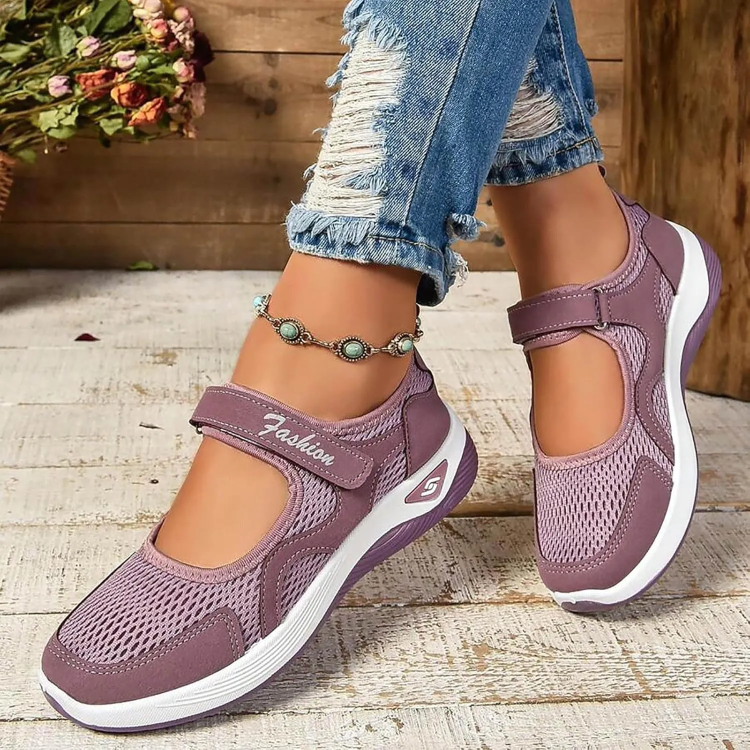 Womens Walking Shoes Walking Shoes Mesh Breathable Women's Woven Orthopedic Breathable Soft Shoes Womens Running