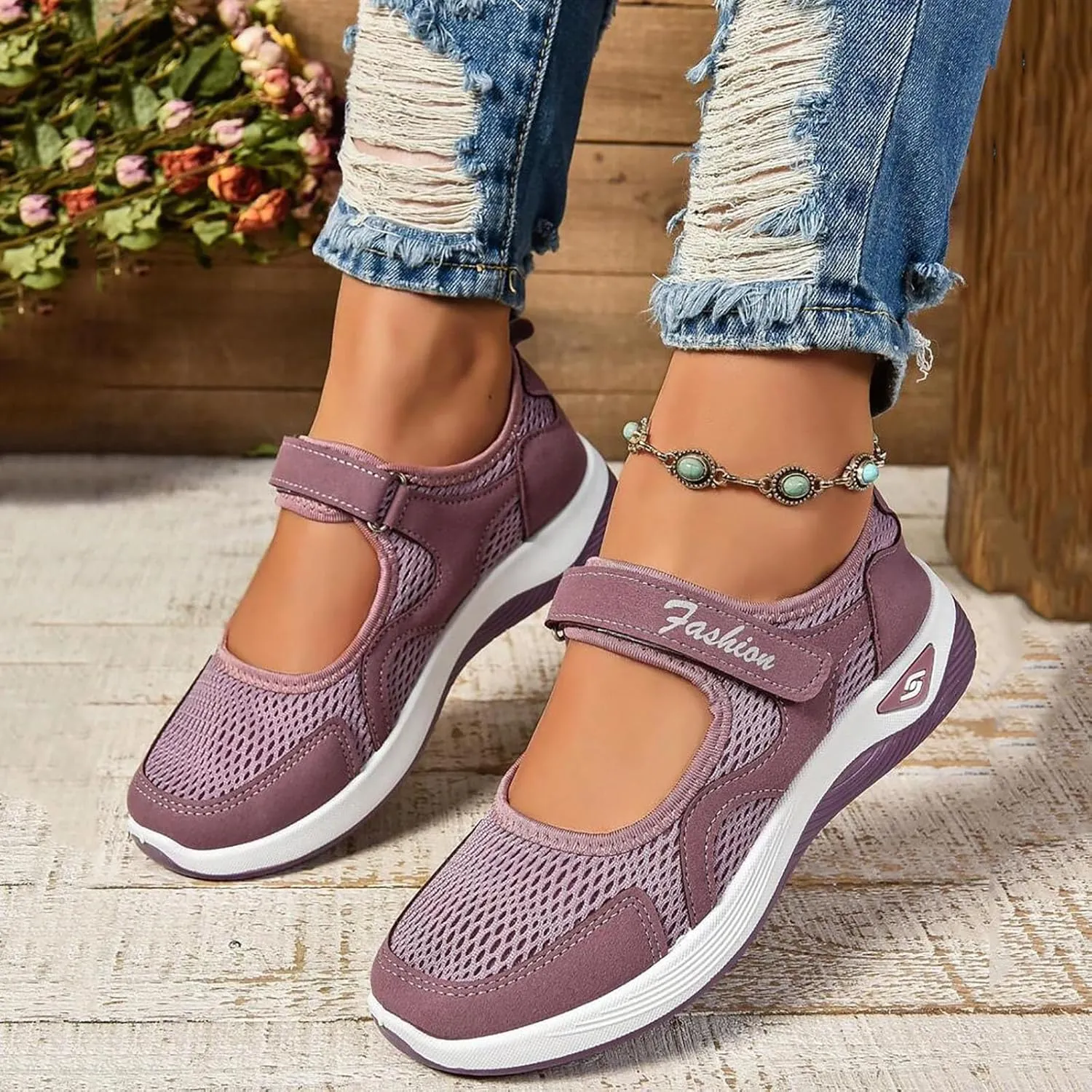 Womens Walking Shoes Walking Shoes Mesh Breathable Women's Woven Orthopedic Breathable Soft Shoes Womens Running