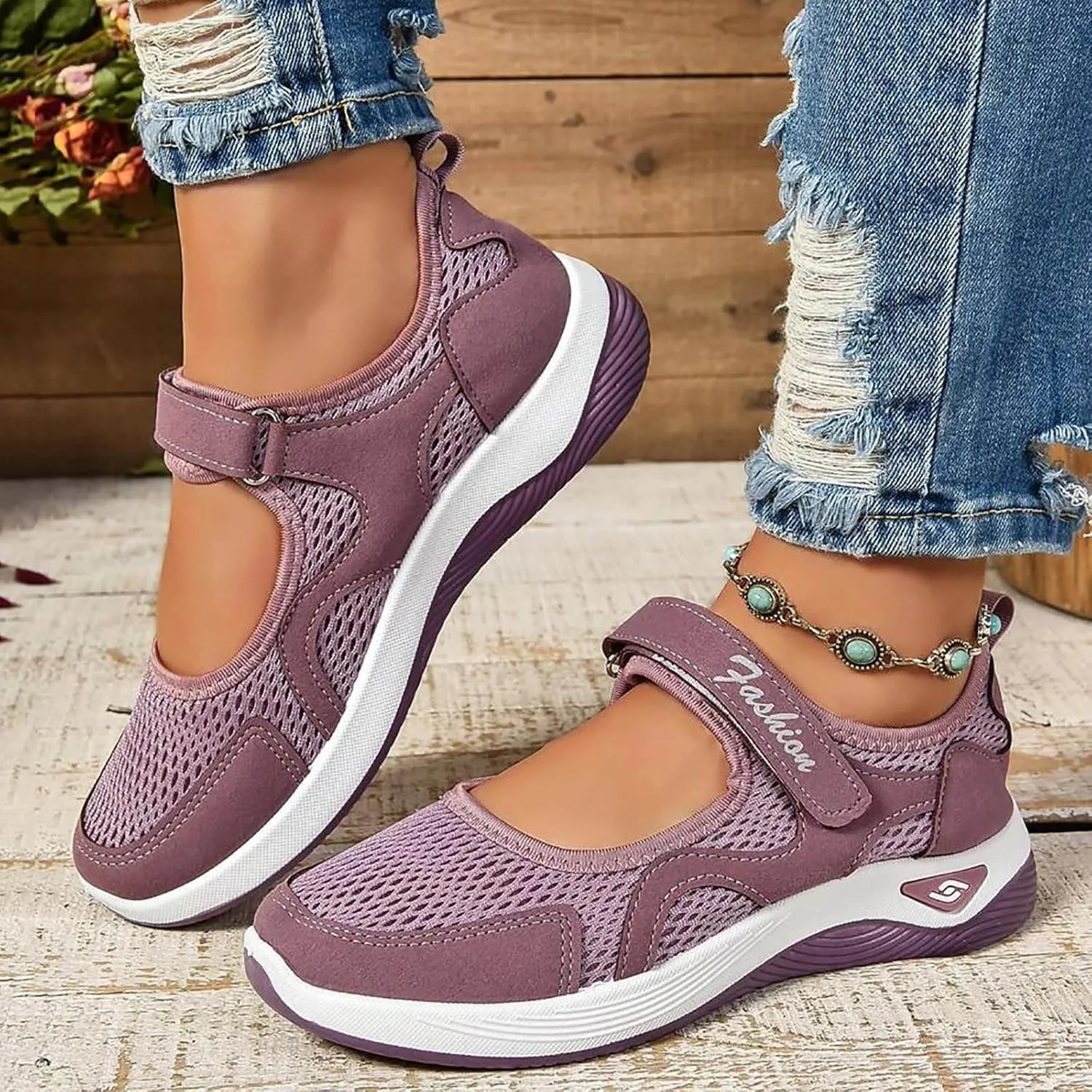 Womens Walking Shoes Walking Shoes Mesh Breathable Women's Woven Orthopedic Breathable Soft Shoes Womens Running