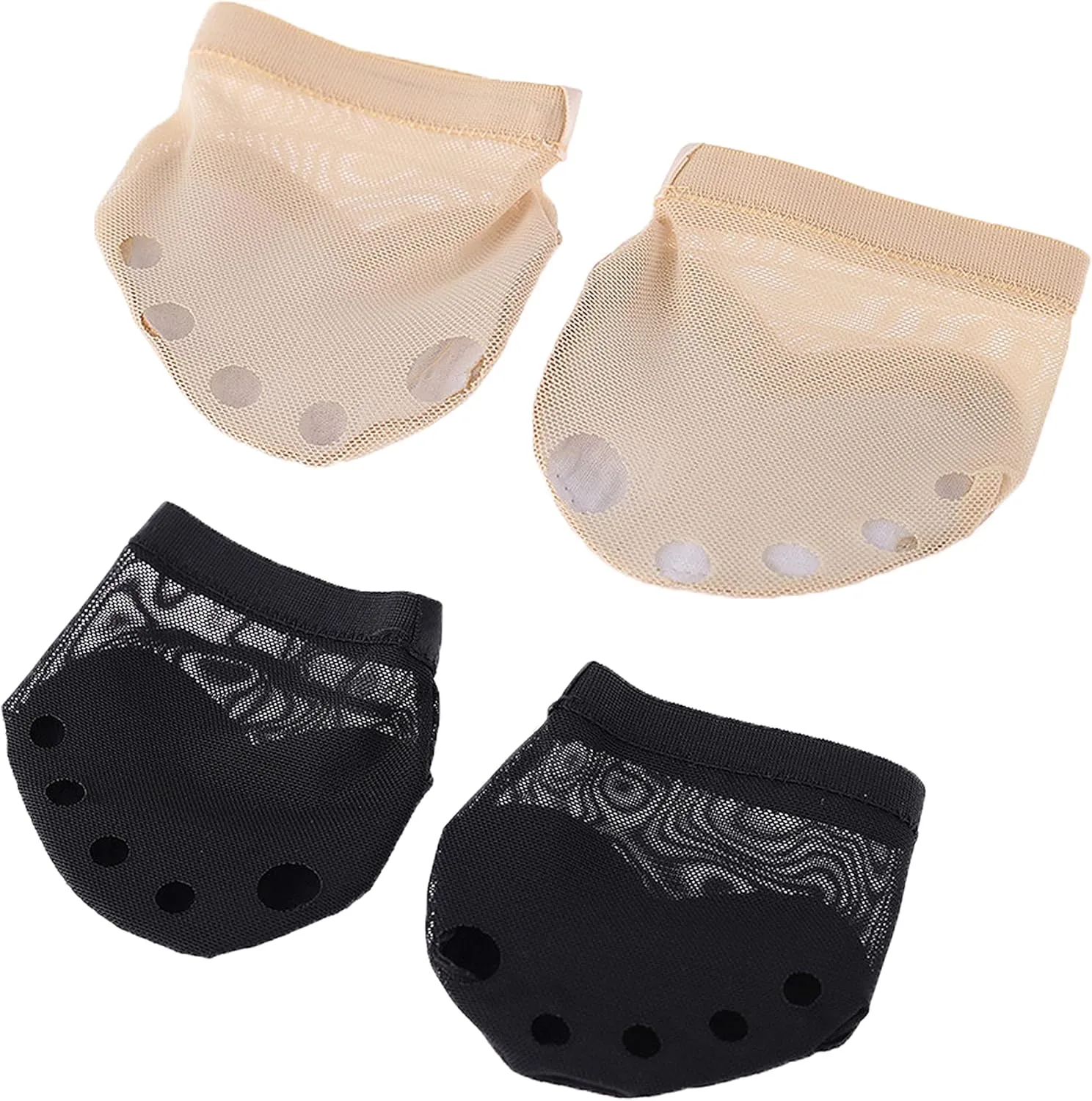 Wuchieal 2 Pairs Half Sole Dance Shoes Ballet Lyrical Dance Paws Pad Foot Thongs Shoes Socks