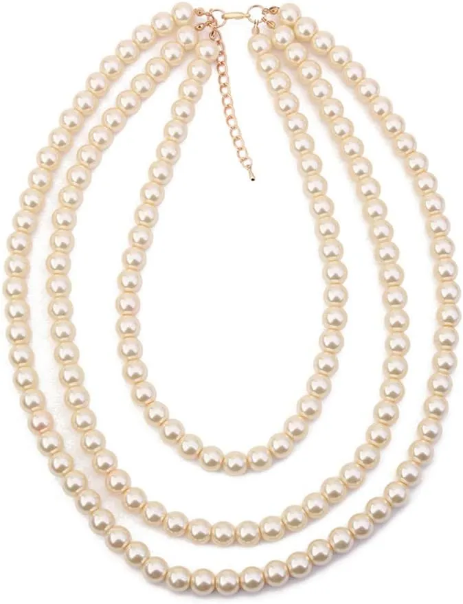 YAZILIND Multilayer Necklace Imitation Pearl Necklace Personality Alloy Collar Women Birthday Jewelry Jewelry