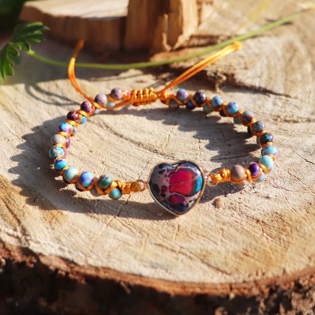 YGLINE Bohemian Natural Stone Jewelry Bohemian Style Jasper Bracelet Gemstone Beads Bracelet Jewelry