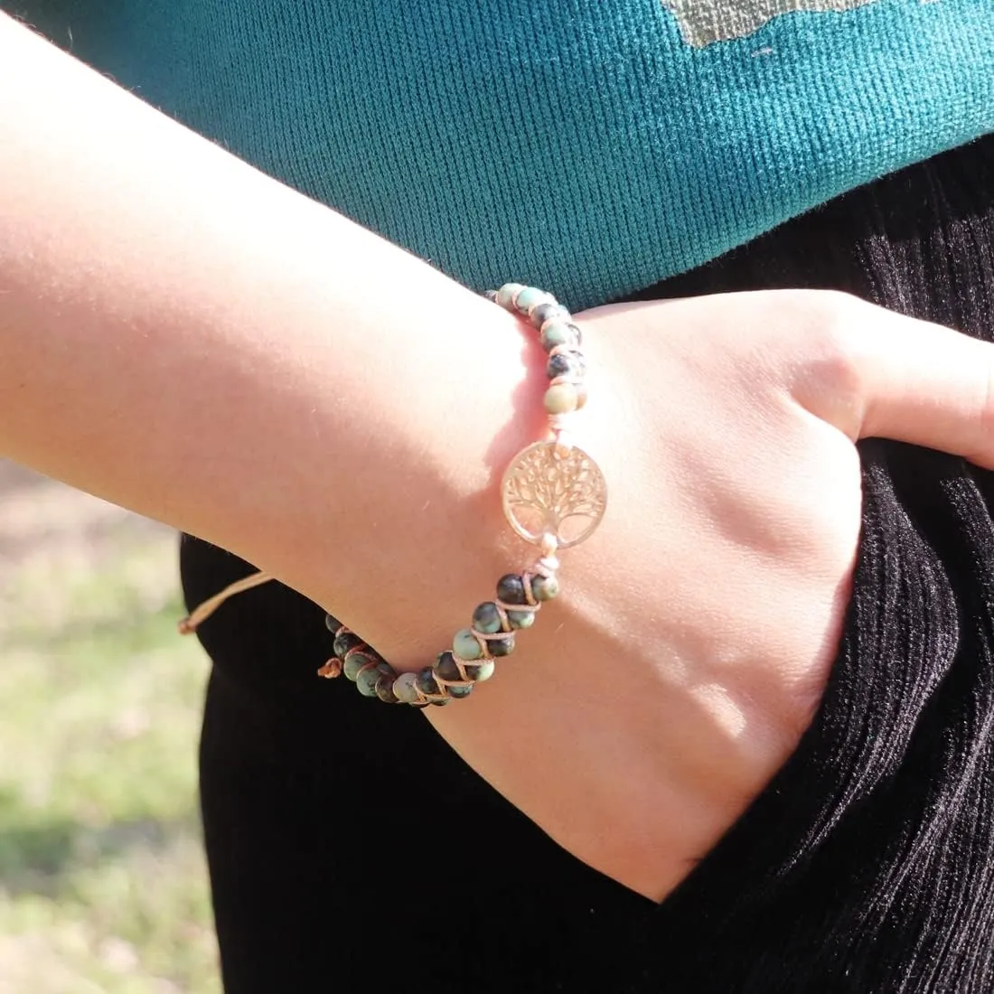 YGLINE Bohemian Natural Stone Jewelry Bohemian Style Jasper Bracelet Gemstone Beads Bracelet Jewelry