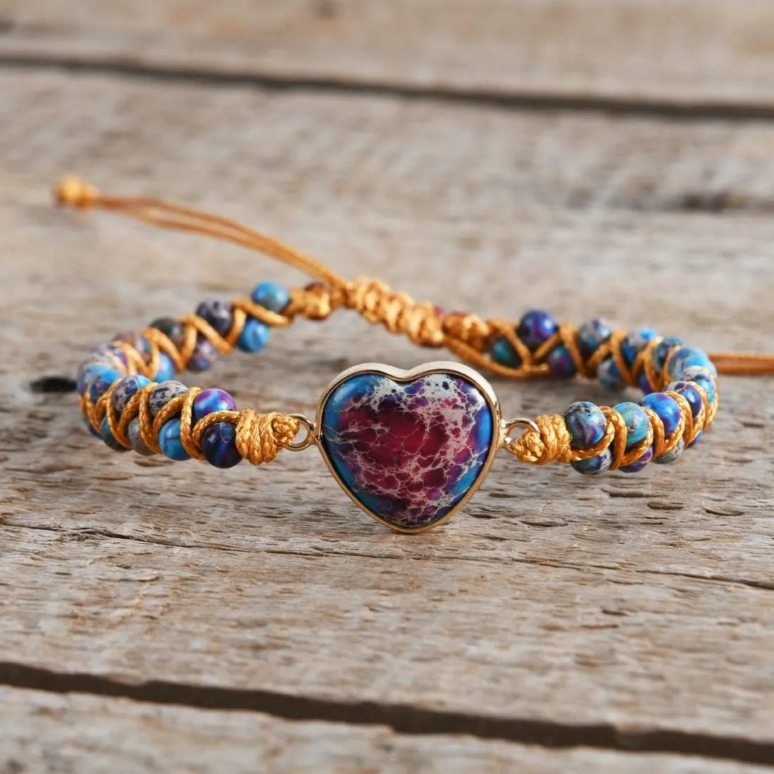 YGLINE Bohemian Natural Stone Jewelry Bohemian Style Jasper Bracelet Gemstone Beads Bracelet Jewelry