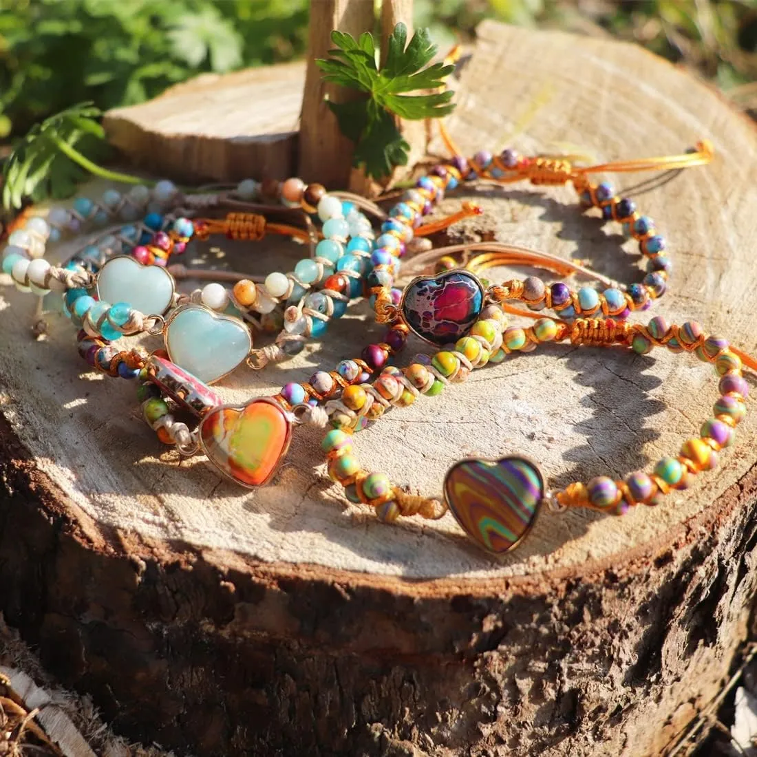 YGLINE Bohemian Natural Stone Jewelry Bohemian Style Jasper Bracelet Gemstone Beads Bracelet Jewelry
