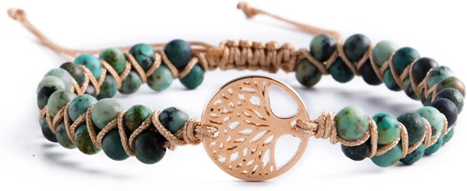 YGLINE Bohemian Natural Stone Jewelry Bohemian Style Jasper Bracelet Gemstone Beads Bracelet Jewelry