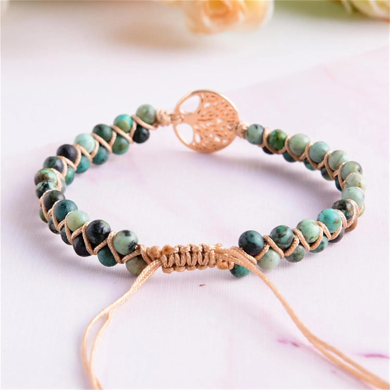 YGLINE Bohemian Natural Stone Jewelry Bohemian Style Jasper Bracelet Gemstone Beads Bracelet Jewelry