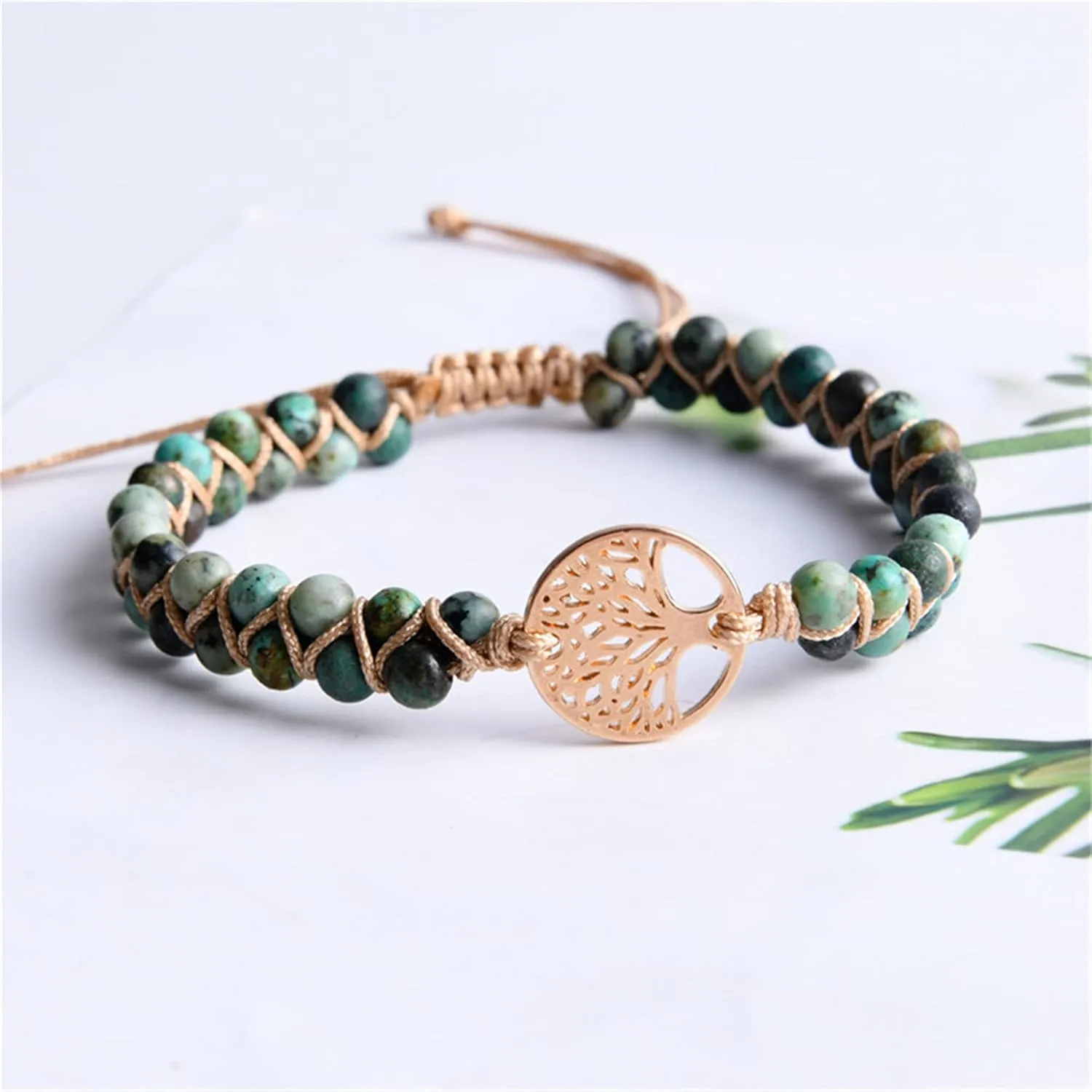 YGLINE Bohemian Natural Stone Jewelry Bohemian Style Jasper Bracelet Gemstone Beads Bracelet Jewelry