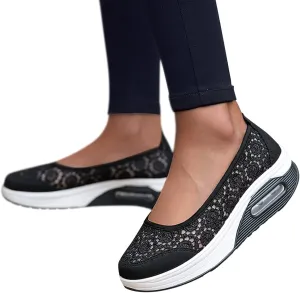 ZBYY Women Sneakers Comfort Slip On Wedges Shoes Breathable Platform Mesh Walking Shoes Nurse Shoes Mary Jane Shoes