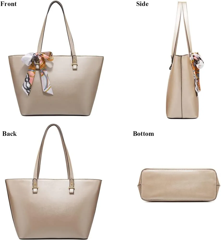 ZiMing Women Handbags Sets Synthetic Leather Tote Shoulder Bags Classic Dome Satchel Bag Wristlets Wallet Zipper Purses 3-Pcs